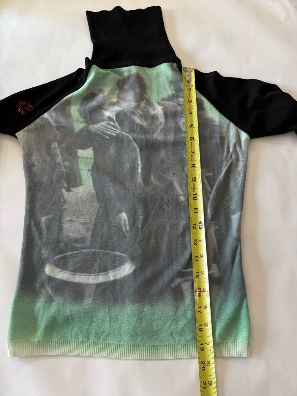 Twin-Set by Simona Barbieri S Graphic Turtleneck Top Goth Y2K Avant Garde - Picture 8 of 9